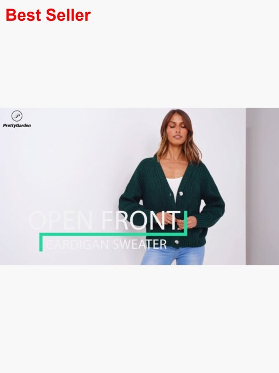 Chunky Knit Open Front Cardigan Sweater Long Sleeve Button Loose Outerwear - Picture 7 of 7